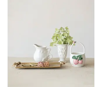 32 oz. Stoneware Pitcher with Bow Shaped Handle