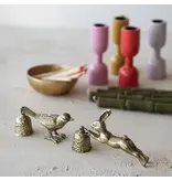 Creative Co-OP Pewter Rabbit Shaped Candle Snuffer, Antique Gold Finish