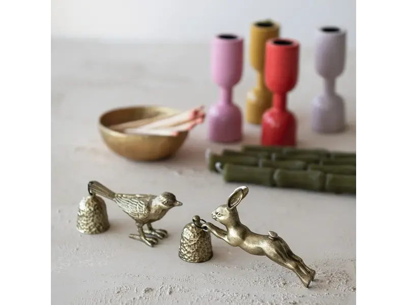 Creative Co-OP Pewter Rabbit Shaped Candle Snuffer, Antique Gold Finish
