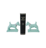 Creative Co-OP Metal Dog Shaped Bookends with Pink Collar, Set of 2