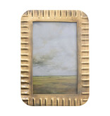 Bloomingville Metal Ribbed Photo Frame, Antique Brass Finish (4x6)