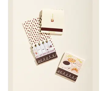 Coffee Printed 10 Stem Matchbook