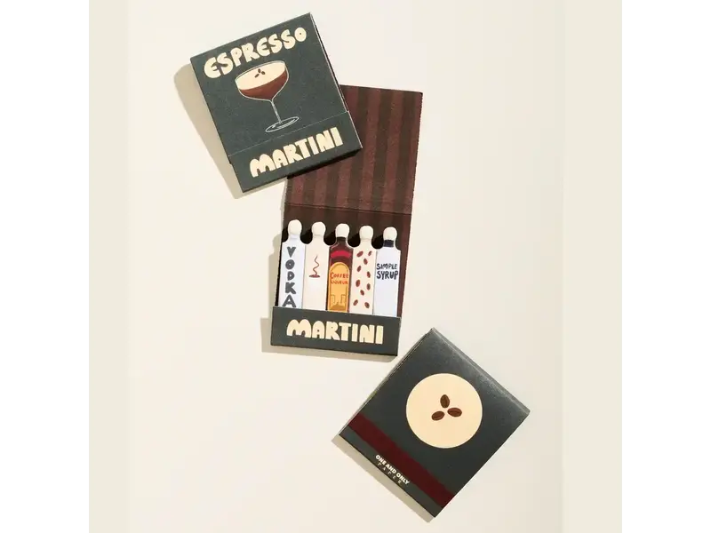 One & Only Paper Espresso Martini Printed 10 Stem Matchbook