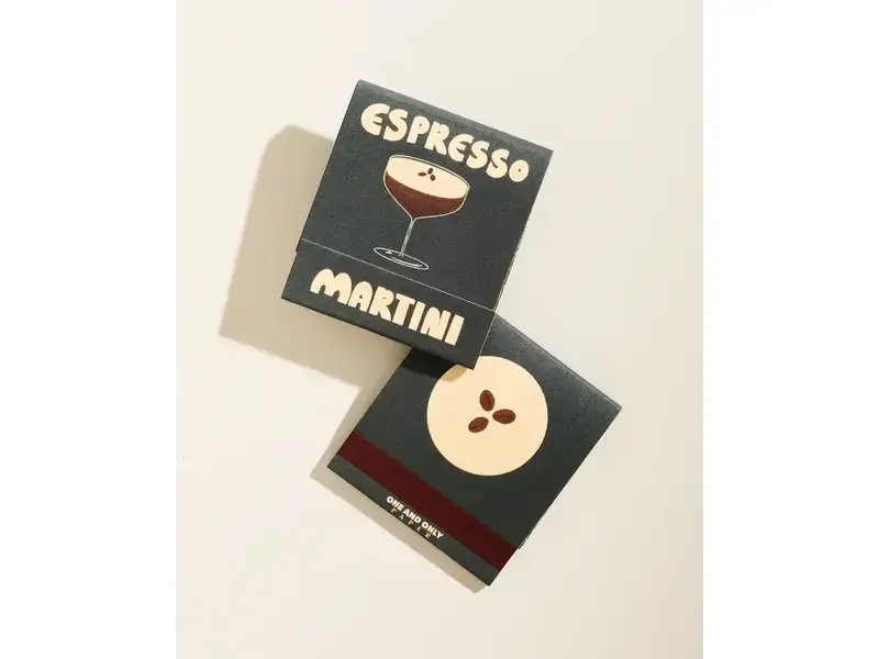 One & Only Paper Espresso Martini Printed 10 Stem Matchbook