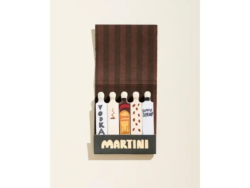 One & Only Paper Espresso Martini Printed 10 Stem Matchbook