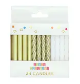 Party Partners Gold Metallic & White 24 Candles Set