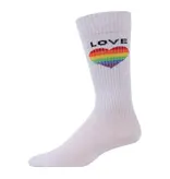 Infinity Classics International Memoi Rainbow Love Heart Crew Socks