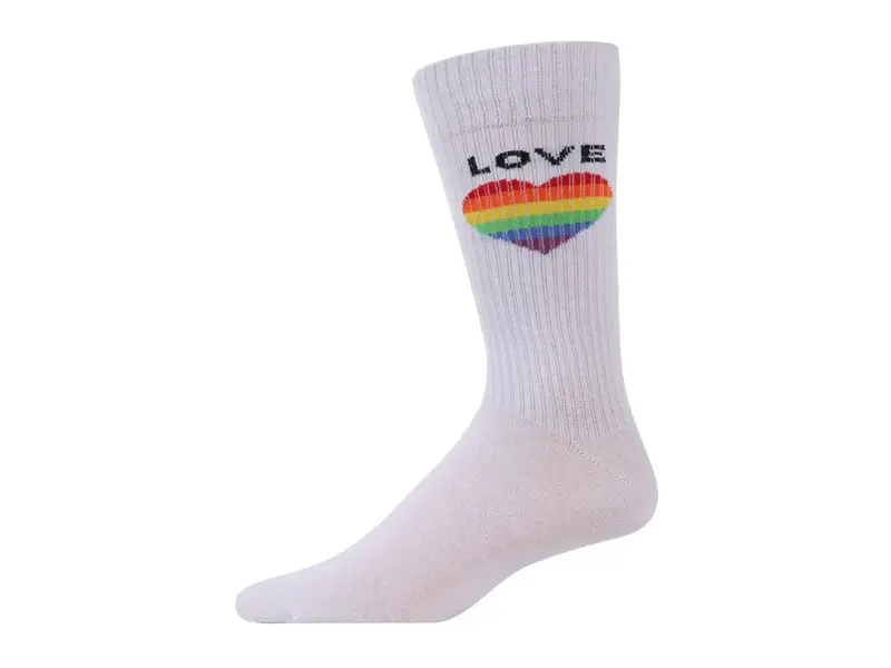 Infinity Classics International Memoi Rainbow Love Heart Crew Socks