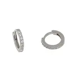 Ofina Jewelry Classic CZ 11mm Small Huggies, Sterling Silver