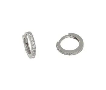 Classic CZ 11mm Small Huggies, Sterling Silver