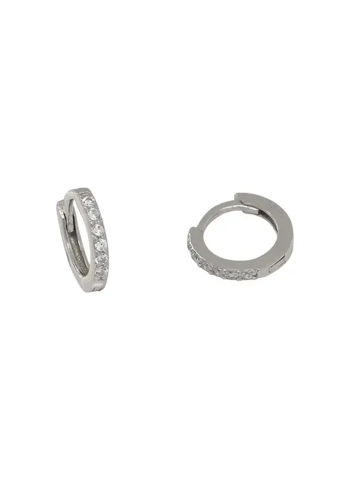 Classic CZ 11mm Small Huggies, Sterling Silver