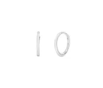 Thin Ear 9mm Huggies, Sterling Silver
