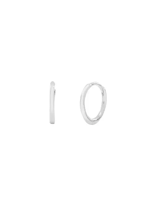 Thin Ear 9mm Huggies, Sterling Silver