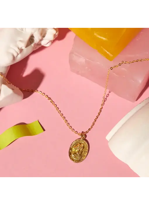 Saint Christopher Oval GF Necklace