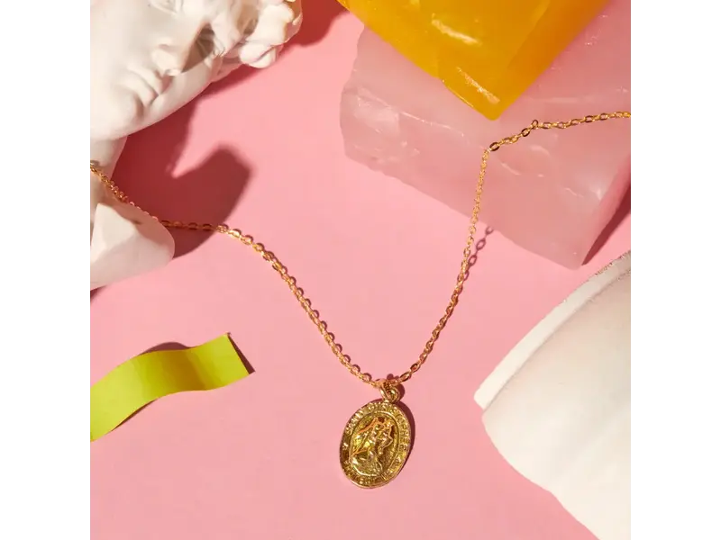Ofina Jewelry Saint Christopher Oval GF Necklace