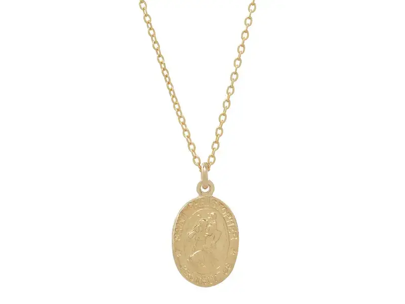 Ofina Jewelry Saint Christopher Oval GF Necklace