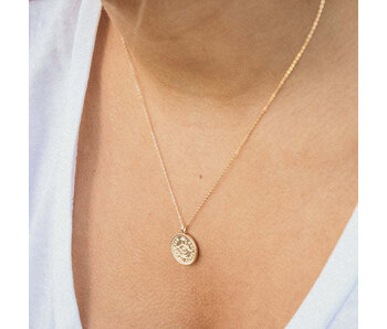 Small Evil Eye Coin GF Necklace