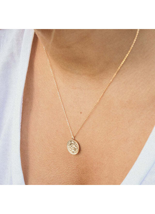 Small Evil Eye Coin GF Necklace