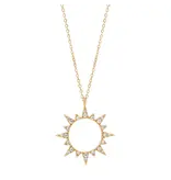 Ofina Jewelry Cutout CZ Sun GF Necklace