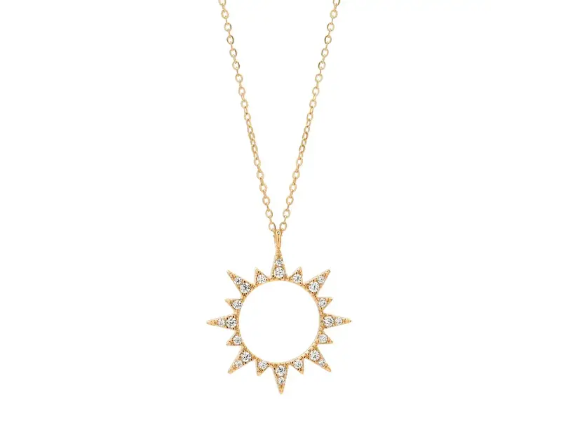 Ofina Jewelry Cutout CZ Sun GF Necklace