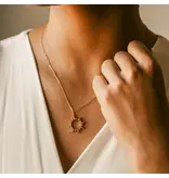 Ofina Jewelry Cutout CZ Sun GF Necklace