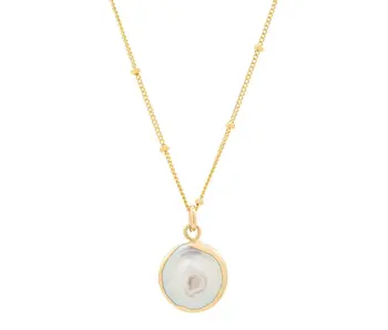 Gold Dipped Pearl Coin GF Ball Chain Necklace