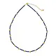Beaded Nugget & Stone Necklace: Lapiz