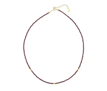 Stone / Silver Mix Necklace: Rhodolite