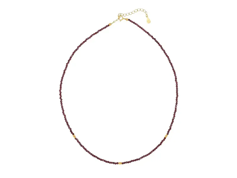 Ofina Jewelry Stone / Silver Mix Necklace: Rhodolite