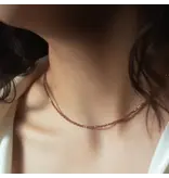 Ofina Jewelry Stone / Silver Mix Necklace: Rhodolite