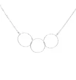 Ofina Jewelry Triple Diamond Cut Circles SS Necklace