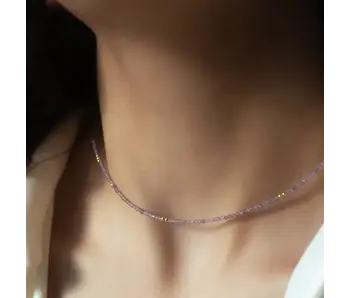 Stone / Silver Mix Necklace: Amethyst