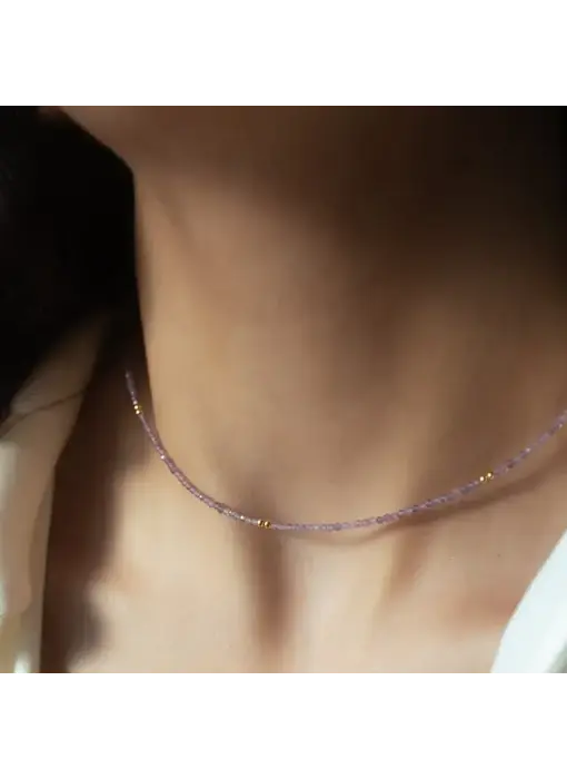 Stone / Silver Mix Necklace: Amethyst