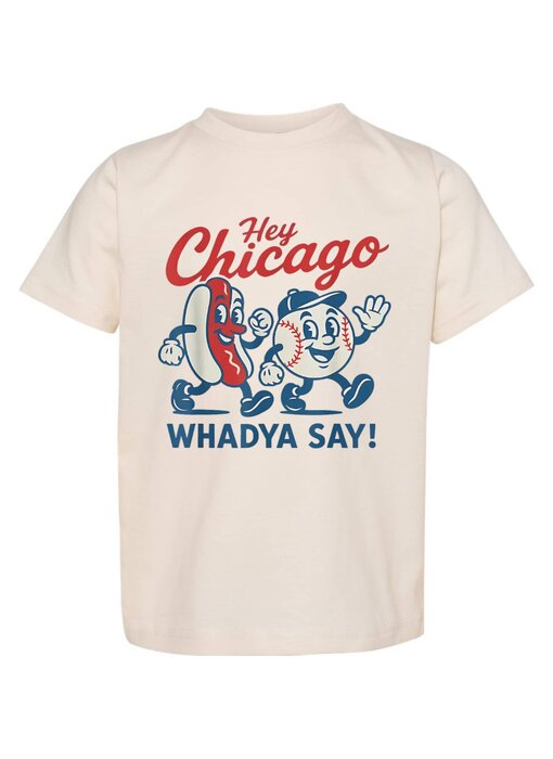 Hey Chicago, Whadda Say | Chicago Baseball Graphic T-Shirt | Kids Baseball Graphic Shirt