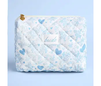 Quilted Cosmetic Bag | Bridal, Bachelorette, Something Blue