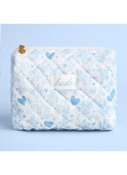 Quilted Cosmetic Bag | Bridal, Bachelorette, Something Blue
