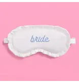 xo, Fetti Ruffled Bride Sleep Mask | White Satin Bridal Accessory