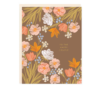 Happy Couple Flowers Card