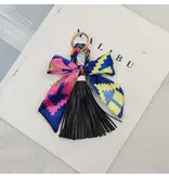 MKS America Bow Scarf Tassel Bag Charm