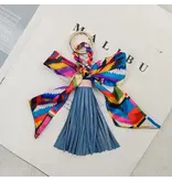 MKS America Bow Scarf Tassel Bag Charm