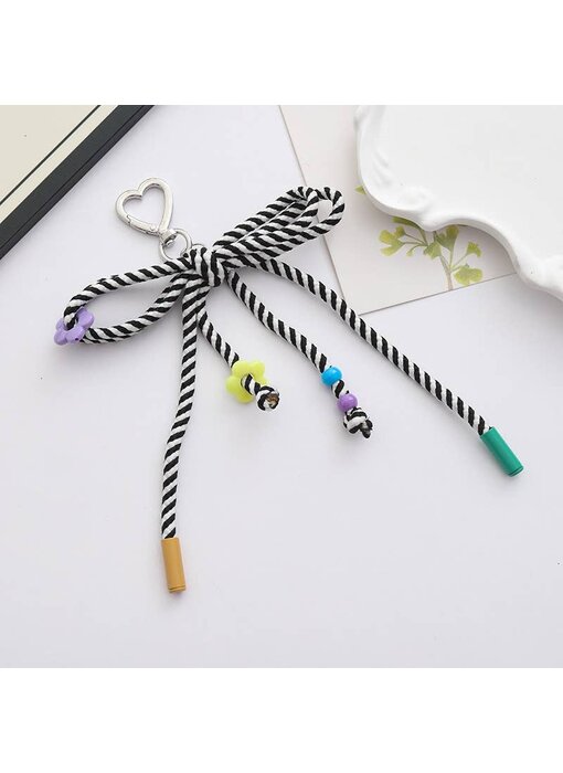 Candy-Colored Woven Bow Keychain Bag Charm