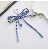 MKS America Candy-Colored Woven Bow Keychain Bag Charm