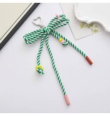 MKS America Candy-Colored Woven Bow Keychain Bag Charm