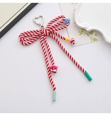 MKS America Candy-Colored Woven Bow Keychain Bag Charm