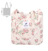 MKS America Vintage Print Canvas Tote Bag w/ Snap Closure