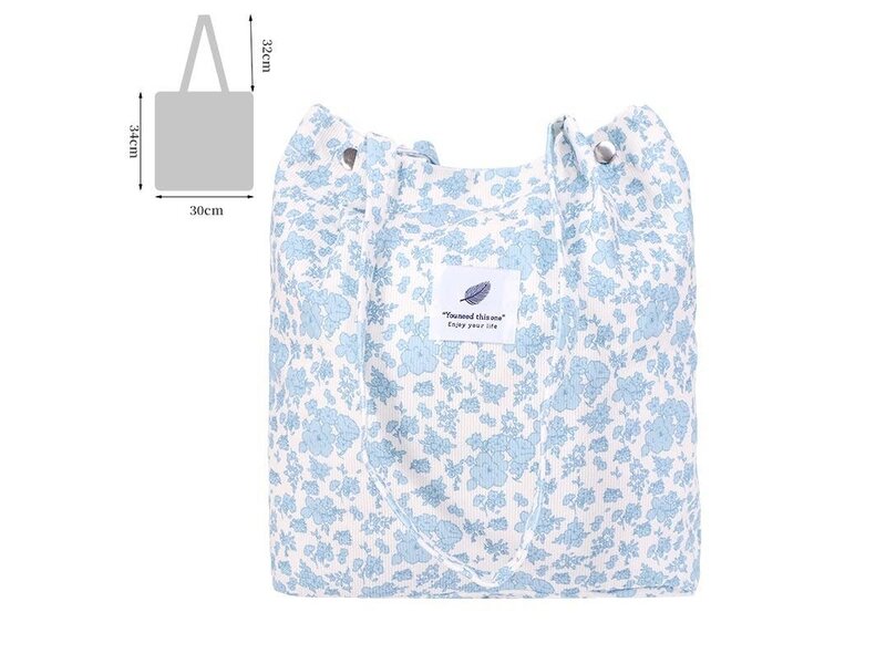 MKS America Vintage Print Canvas Tote Bag w/ Snap Closure