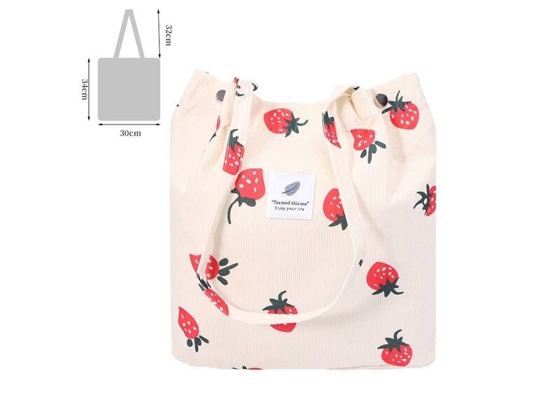 MKS America Vintage Print Canvas Tote Bag w/ Snap Closure
