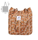 MKS America Vintage Print Canvas Tote Bag w/ Snap Closure