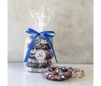 4pc Chocolate Covered Cookies - Americana Decorated