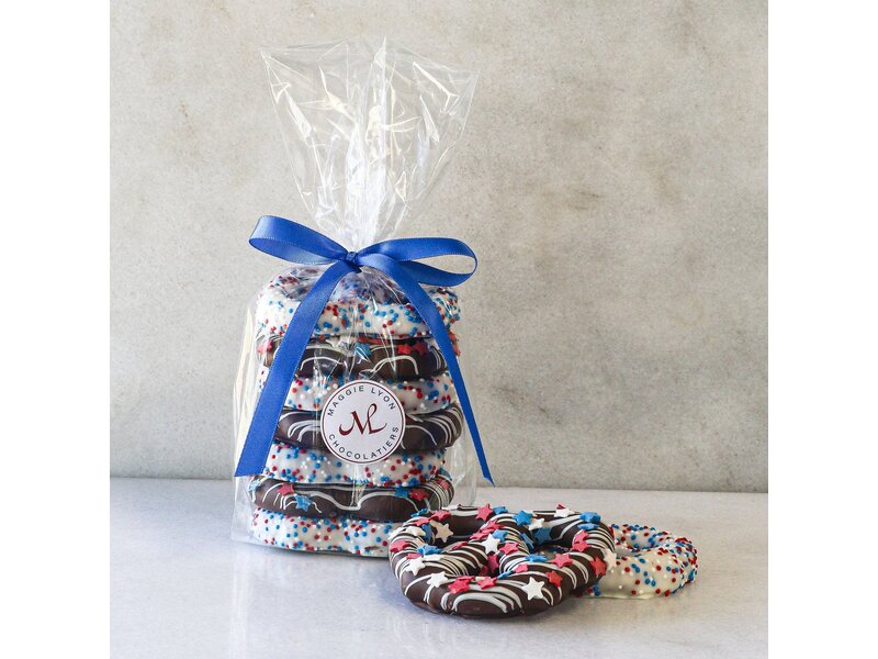 Maggie Lyons Chocolatiers 4pc Chocolate Covered Cookies - Americana Decorated